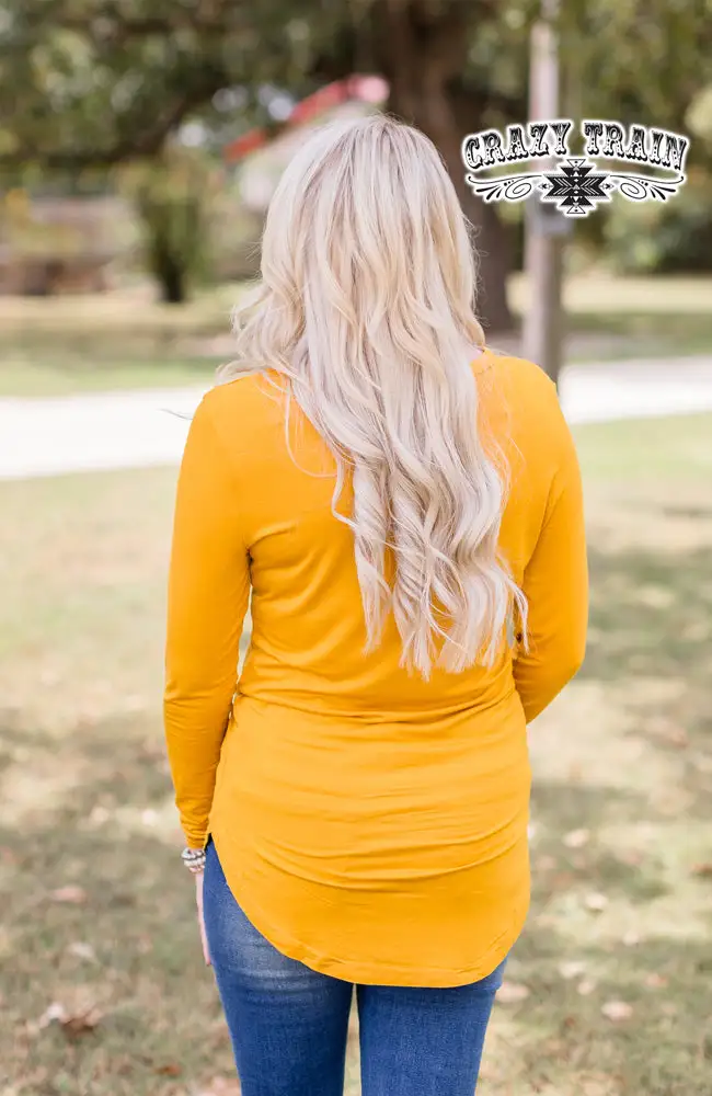 Crazy Train Apparel Pinedale Basic Long-sleeved Top Mustard 4 Crazy Train Apparel Pinedale Basic Long-sleeved Top Mustard - Image 2