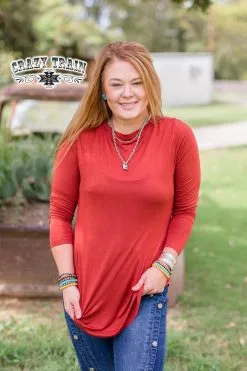 Crazy Train Apparel Pinedale Rust Long Sleeved Top