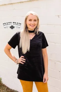 Crazy Train Clothing She's Got Class Velvet Top