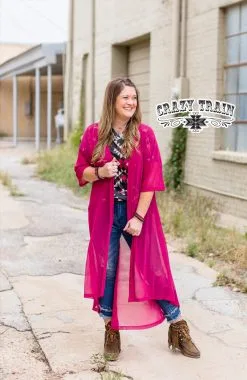 Crazy Train Apparel Crazy Train Long Duster Burgundy