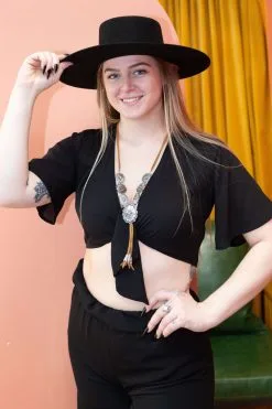 L&B Apparel Front Tie Crop Top