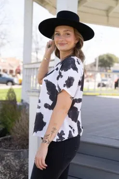 L&B Apparel Plus Size Dolman Sleeve Top Cow Print -Clothing Women's Clothing/Brgs sales store T0068 BCOW 4 jgsp 02