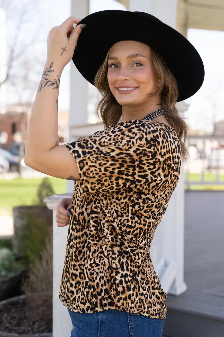 L&B Apparel Plus Size Dolman Sleeve Leopard Print Top 5 L&B Apparel Plus Size Dolman Sleeve Leopard Print Top - Image 3