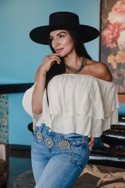 L&B Apparel Layered Off Shoulder Ruffle Top