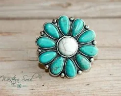 Accessory House Turquoise Flower Ring