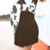 Flying Tomato Suede Fringe Mini Skirt Black -Clothing Women's Clothing/Brgs sales store Tezza 5051 1