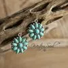 Blue Tortoise Turquoise Flower Earrings -Clothing Women's Clothing/Brgs sales store Turquoise Flower earrings
