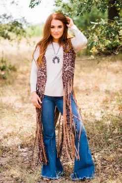 Bibi Leopard Fringe Duster