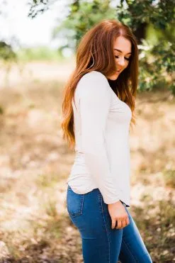 Crazy Train Apparel Pinedale Basic Cream Top -Clothing Women's Clothing/Brgs sales store WesternSoul110 1