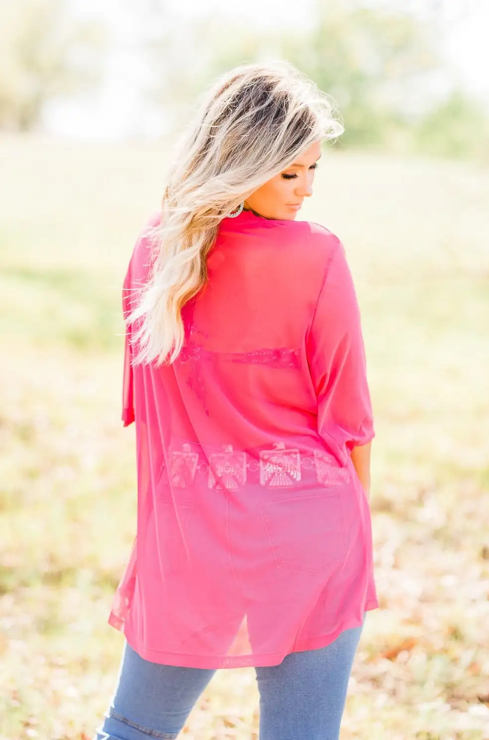 Crazy Train Clothing Crossfire Kimono Pink 4 Crazy Train Clothing Crossfire Kimono Pink - Image 2