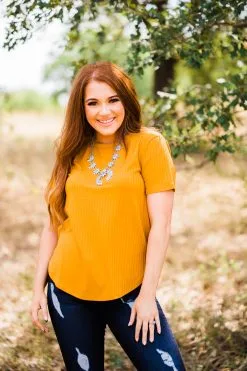 Crazy Train Clothing Solid Choice Top Mustard