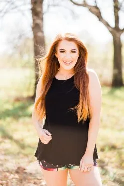 Crazy Train Clothing Go With The Flow Black Tank