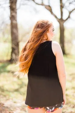 Crazy Train Clothing Go With The Flow Black Tank -Clothing Women's Clothing/Brgs sales store WesternSoul134