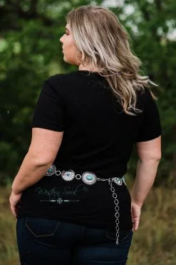 Blue Tortoise Classic Western Concho Chain Belt -Clothing Women's Clothing/Brgs sales store WesternSoul146 1
