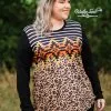 Southern Stitch Leopard And Stripes Top
