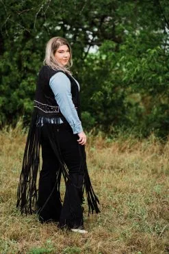 Bibi Western Black Fringe Duster -Clothing Women's Clothing/Brgs sales store WesternSoul178 1