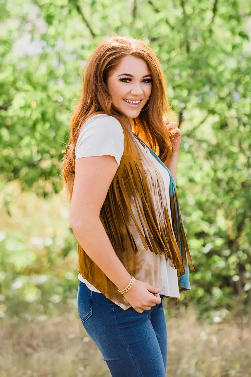 T-Party Western Tie Dye Fringe Vest 4 T-Party Western Tie Dye Fringe Vest - Image 2