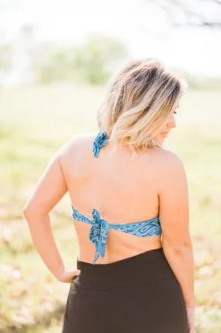 L&B Apparel Wild West Teal Bandana Crop Top -Clothing Women's Clothing/Brgs sales store WesternSoul19 1 1