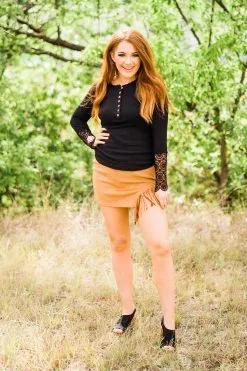 Main Strip Side Fringe Mini Skirt -Clothing Women's Clothing/Brgs sales store WesternSoul71