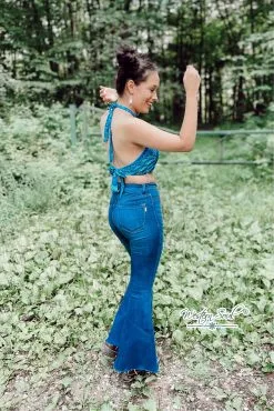 Vibrant MIU Carson Distressed Flares -Clothing Women's Clothing/Brgs sales store aprylcarsonjeansback7 1