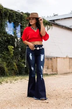 L&B Apparel Dark Wash Extreme Flare Jeans