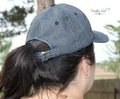 Western Soul Distressed Leopard Cap -Clothing Women's Clothing/Brgs sales store black washed denim cap back side