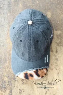 Western Soul Distressed Leopard Cap