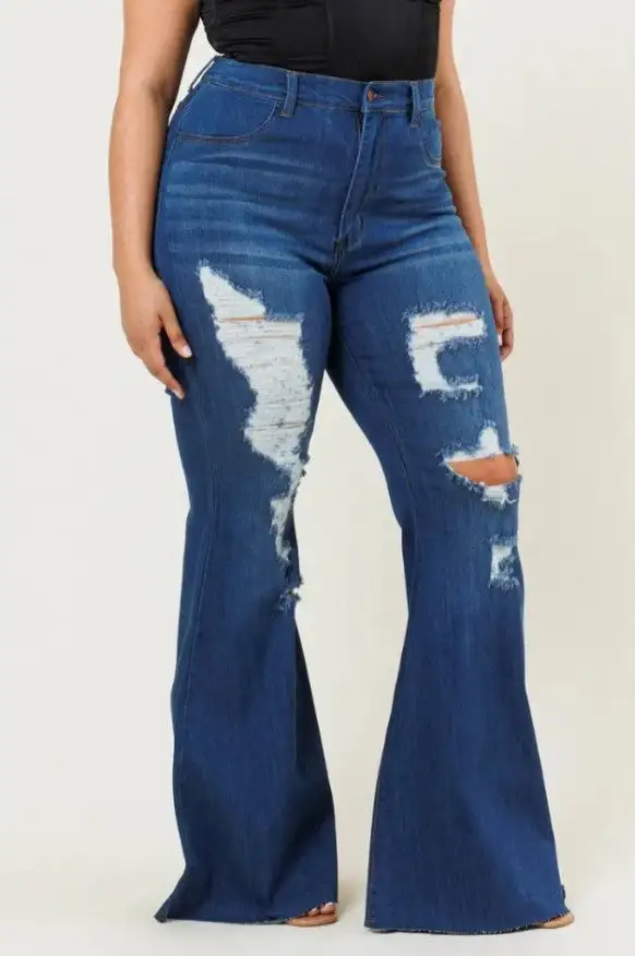 Vibrant MIU Plus Size High Rise Distressed Jeans 4 Vibrant MIU Plus Size High Rise Distressed Jeans - Image 2