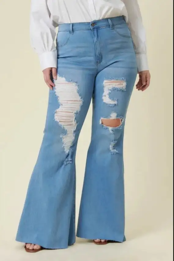 Vibrant MIU Plus Size High Rise Distressed Jeans Medium Wash 3 Vibrant MIU Plus Size High Rise Distressed Jeans Medium Wash