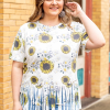 L&B Apparel Sunflower Fringe Top -Clothing Women's Clothing/Brgs sales store image 1