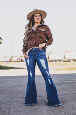 L&B Apparel Dallas Mid Rise Extreme Flare Jeans