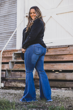 L&B Apparel Dallas Mid Rise Extreme Flare Jeans -Clothing Women's Clothing/Brgs sales store image 21