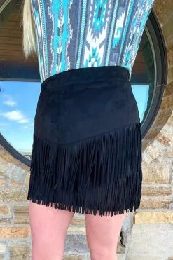 Sterling Kreek Fort Worth Fringe Skirt Black
