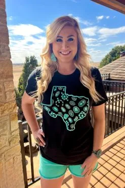 Sterling Kreek Texas In Turquoise Tee