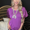 Sterling Kreek Louisiana Bubble Sleeve Top Purple -Clothing Women's Clothing/Brgs sales store image ac5324e1 3bd3 4328 8507 5abd831fb005