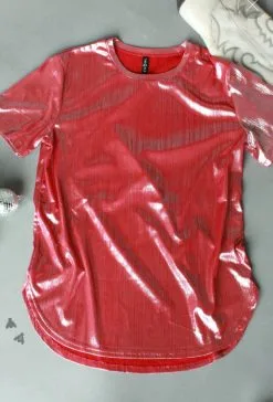 2 Fly Co. Glow Girl Red Shimmer Top