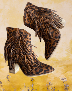 Beast Fashion Leopard Fringe Booties