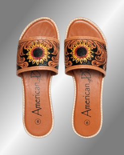 American Darling Sunflower Leather Slides