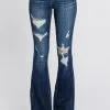 PETRA153 Petite Distressed Flare Jeans -Clothing Women's Clothing/Brgs sales store petrajeans