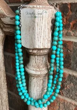 Blue Tortoise Harper Beaded Necklace