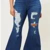 Vibrant MIU Plus Size High Rise Distressed Jeans -Clothing Women's Clothing/Brgs sales store vibrantmiudistressedjeansplus